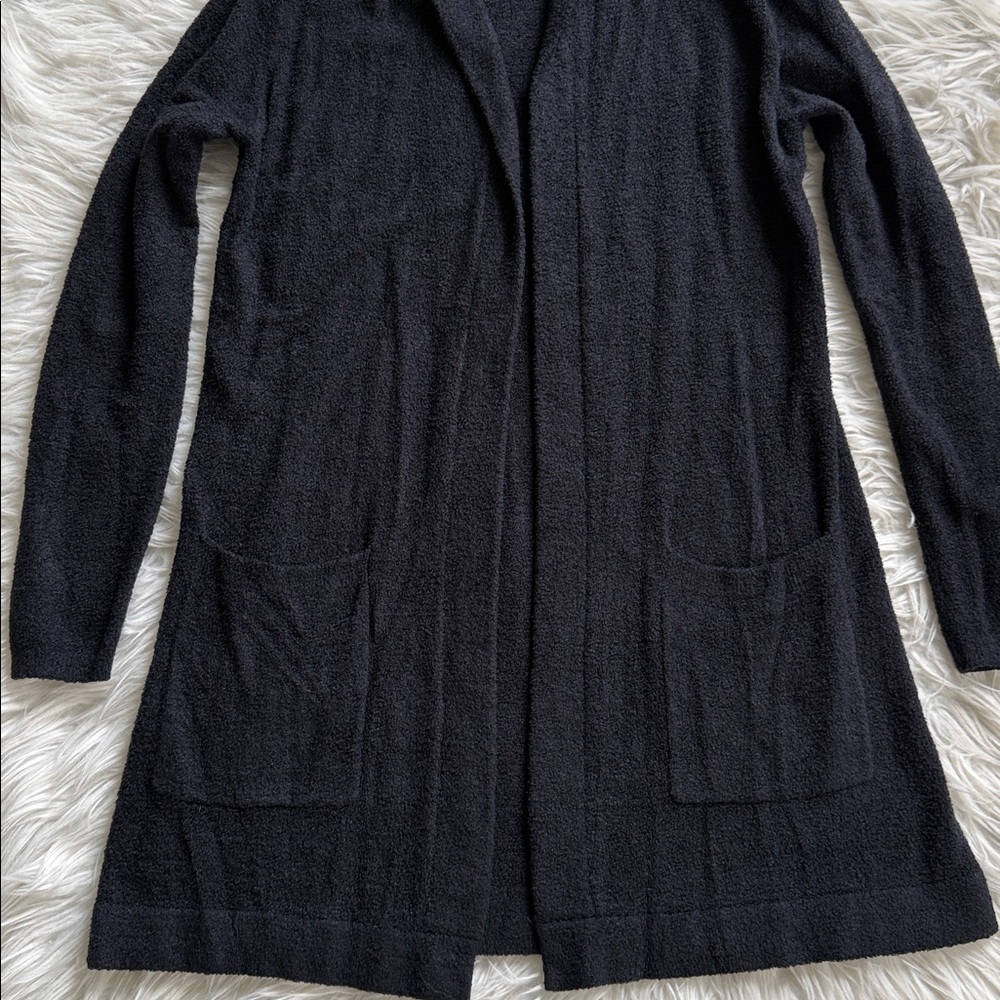 Barefoot Dreams Cozychic Lite Black Hooded Cardigan Size XS/S - Picture 6 of 11